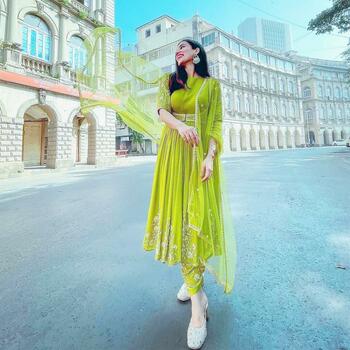 Light Green Full Stitched Wedding Wear Georgette Embroidered Work Salwar Suit For Women