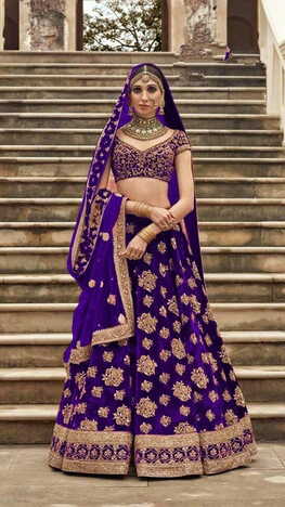 Stylish Purple Color Designer Tapeta Silk Embroidered Work Lehenga Choli