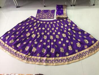 Stylish Purple Color Designer Tapeta Silk Embroidered Work Lehenga Choli