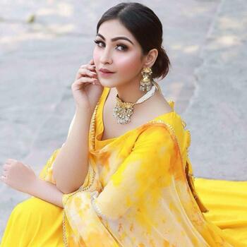 Yellow Georgette Plain Full Stitched Party Wear Gown Dupatta
