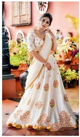 Wedding Wear Off White Color Designer Georgette Embroidered Work Lehenga Choli