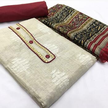 Amazing Marron Colored Combination Cotton Party Wear Salwar Suit