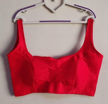 Stylish Red Phantom Silk Readymade Blouse For Women