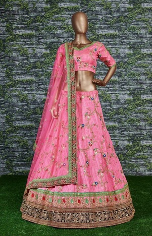 Wedding Wear Art Silk Heavy Work Lehenga Choli For Women