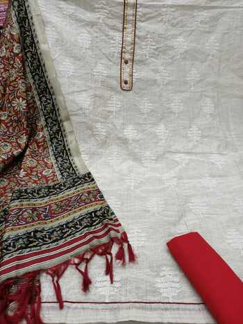 Amazing Marron Colored Combination Cotton Party Wear Salwar Suit