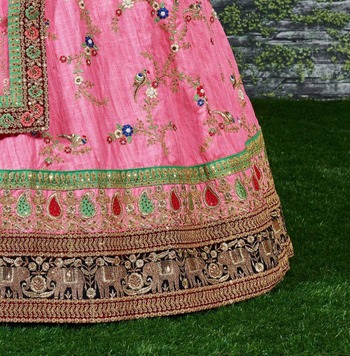 Wedding Wear Art Silk Heavy Work Lehenga Choli For Women