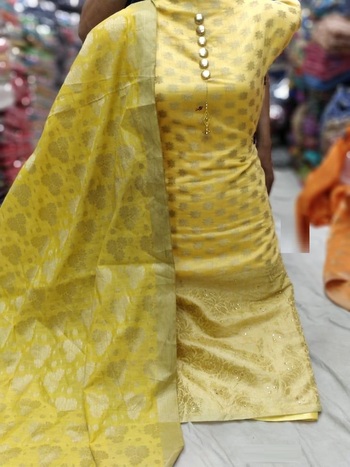 Party Wear Banarasi Silk Dress Material for Women